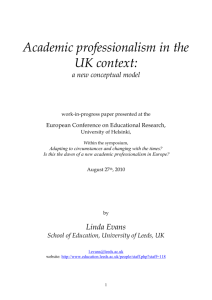 Academic professionalism in the UK context: a