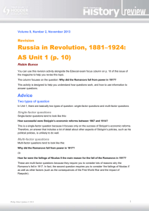Volume 9, Number 2, November 2013 Revision Russia in R