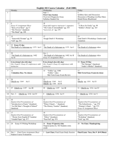 Readings, Workshops, and Essay Assignments Calendar (ver 1