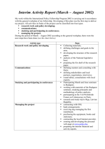 Interim Activity Report - International Policy Fellowships