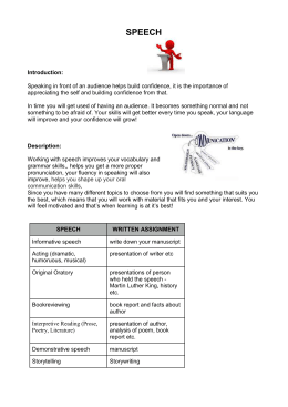 speech oratorical examples short audience speaking introduction front oratory original speeches helps build example piece studylib