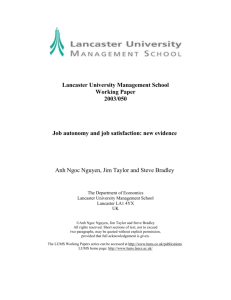 Lancaster University Management School Working Paper 2003/050