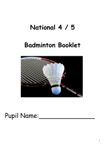 National 5 Badminton - Marr College.doc