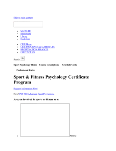 PSY 481 - APPLIED SPORT AND FITN