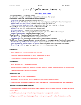 Nutrient Cycles: Carbon, Nitrogen, and Phosphorus Name: