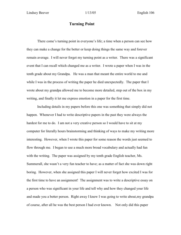 narrative essay english