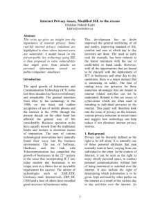 Internet Privacy Issues: Modified SSL to the rescue