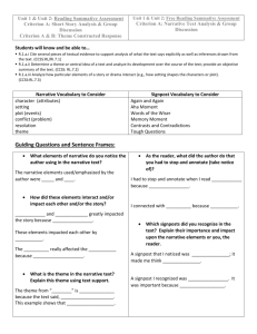 Unit 1 & Unit 2: Free Reading Formative Assessment