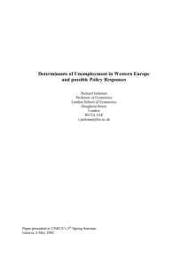 Determinants of Unemployment in Western Europe