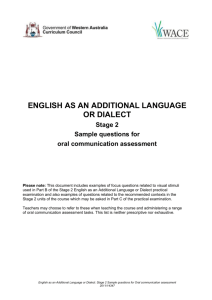 ENGLISH AS AN ADDITIONAL LANGUAGE OR DIALECT Stage 2