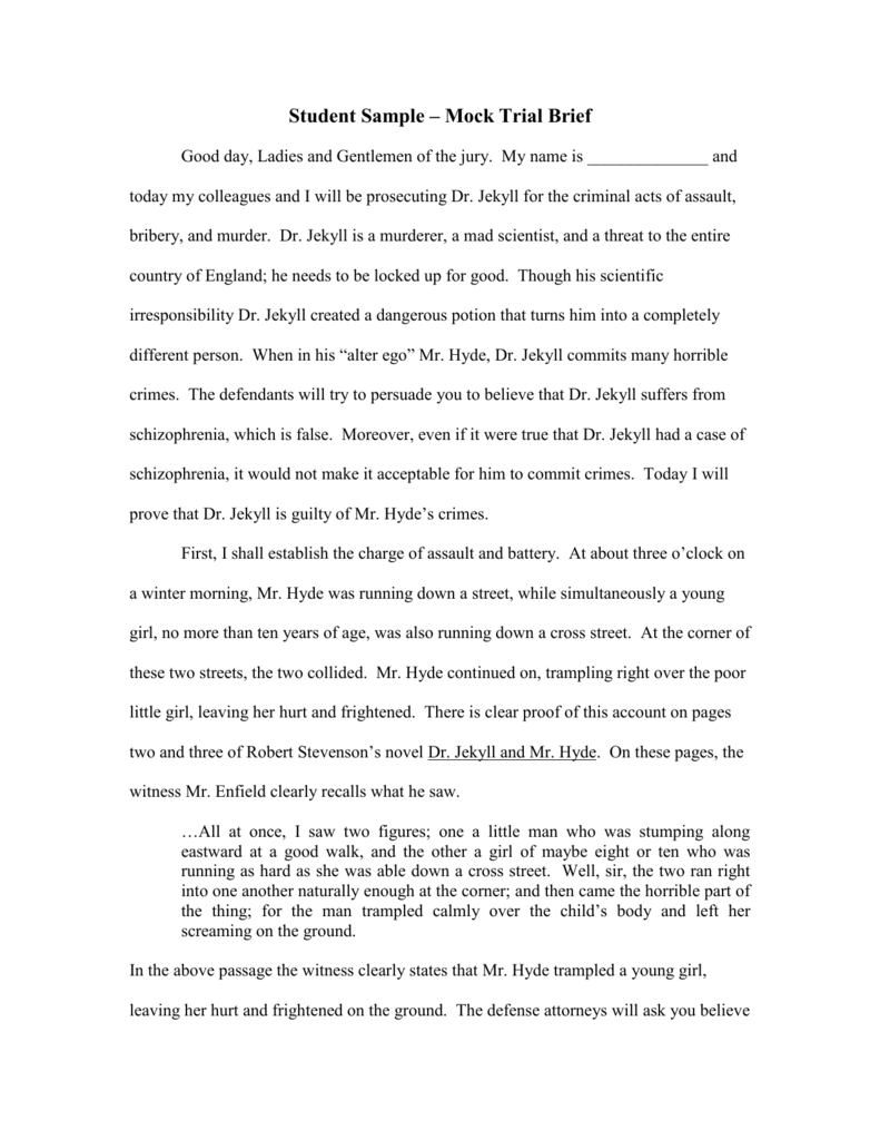 Mock Trial Template