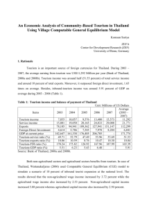 An Economic Analysis of Community Based Tourism