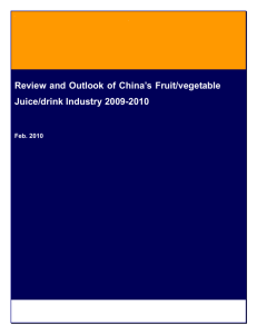 Chapter 3 Market Supply and Demand of Fruit/vegetable Juices