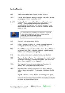 Hunting Timeline - Leicestershire County Council