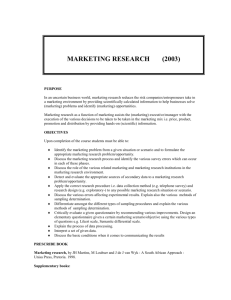 section one: introduction to the field of marketing research