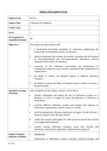 ISE316: E-Business for Engineers