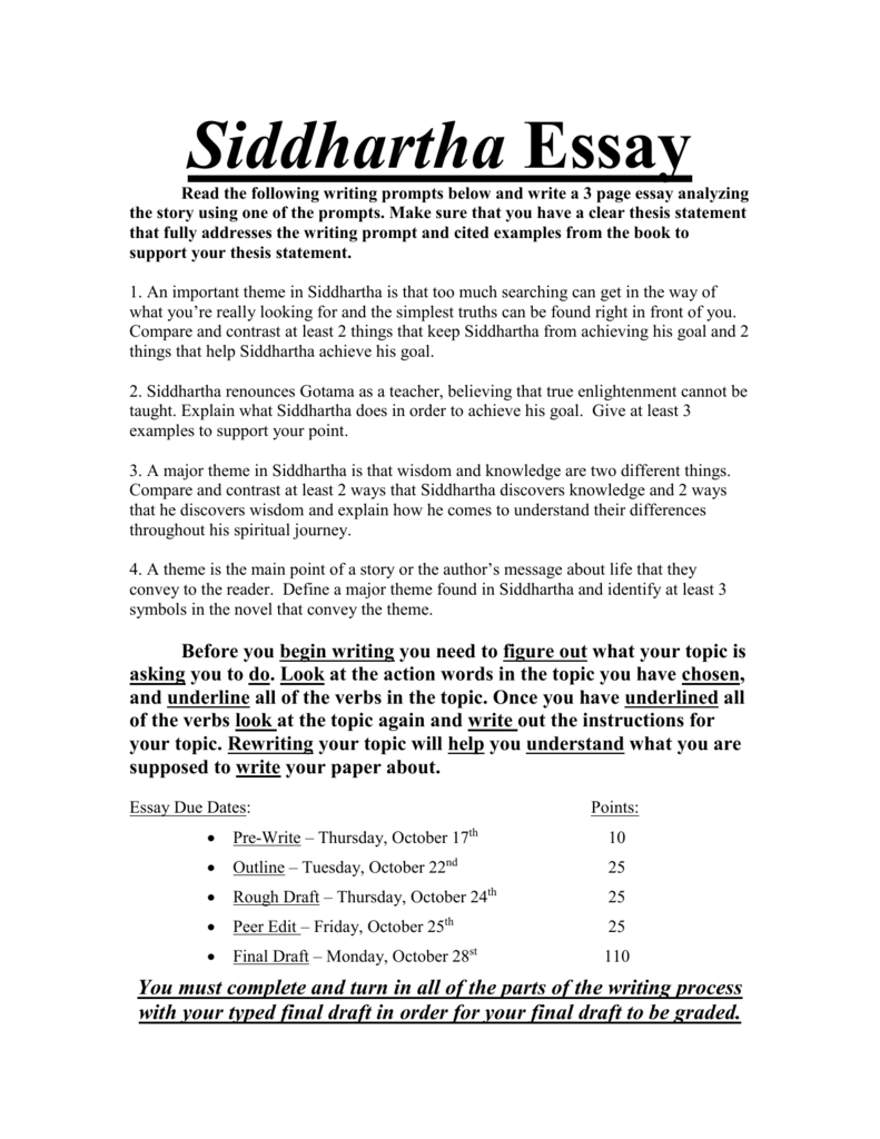 siddhartha argumentative essay