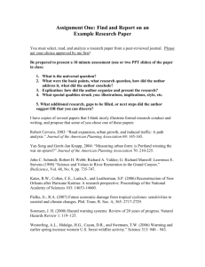 Exercise One: Find and Report on an Example Research Paper