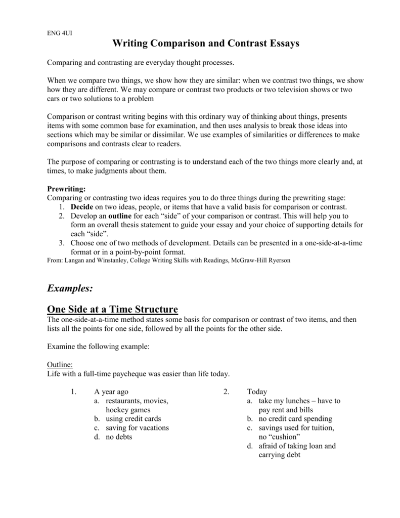 compare essay structure