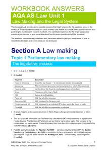 AQA AS Law Unit 1 WORKBOOK ANSWERS