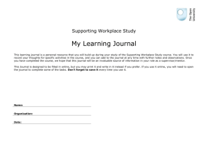 My Learning Journal - The Open University