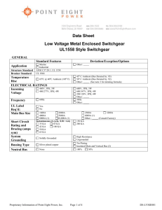 Data Sheet – Low Voltage Switchgear – PZ4