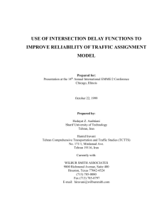 use of intersection delay functions to improve reliability of traffic