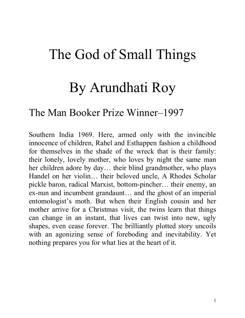 the god of small things thesis statement
