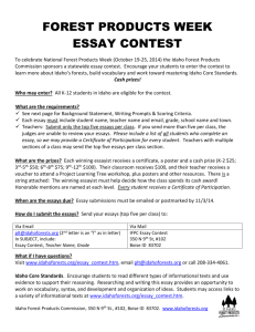 forest products week essay contest