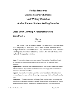Grade 2 Unit Writing Anchor Papers - Macmillan/McGraw-Hill