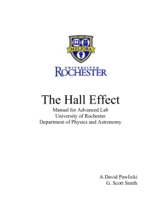 The Hall Effect - University of Rochester