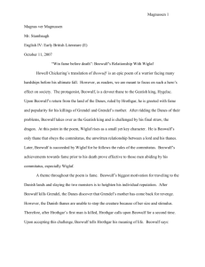 Sample Beowulf Paper - English IV: Early British Literature