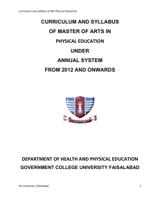 details of courses - Government College University Faisalabad