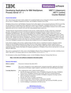 Developing Applications for IBM WebSphere Process Server V7