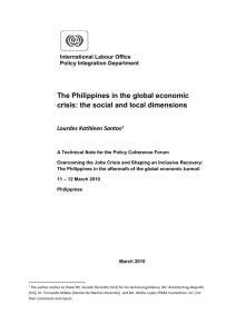 The Philippines in the Global Economic Crisis the Social