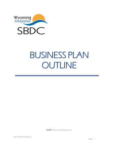 business plan outline - Small Business Development Center