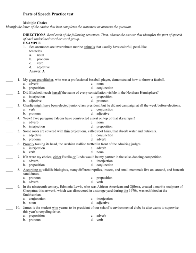 parts-of-speech-practice-test