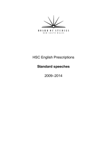 HSC English Prescriptions Standard speeches 2009-2014