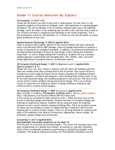 Updated: January, 2015 Grade 11 Course Selection By Subject