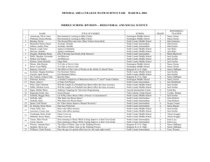 MINERAL AREA COLLEGE MATH-SCIENCE FAIR MARCH 4, 2000