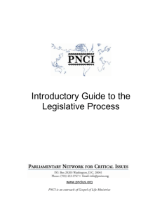 PNCI Introductory Guide to the Legislative Process