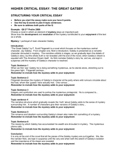 STRUCTURING YOUR CRITICAL ESSAY THE GREAT GATSBY.doc