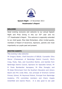 Headmasters Report 2013