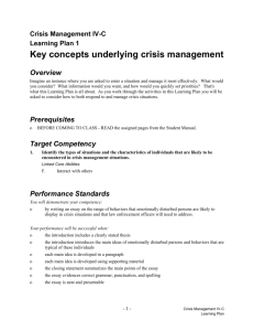 Crisis Management IV-C - NAMI-NC