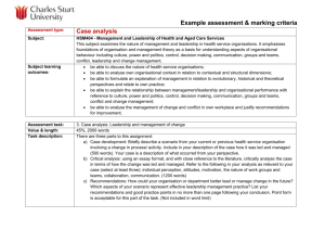 Example assessment & marking criteria Assessment type: Case