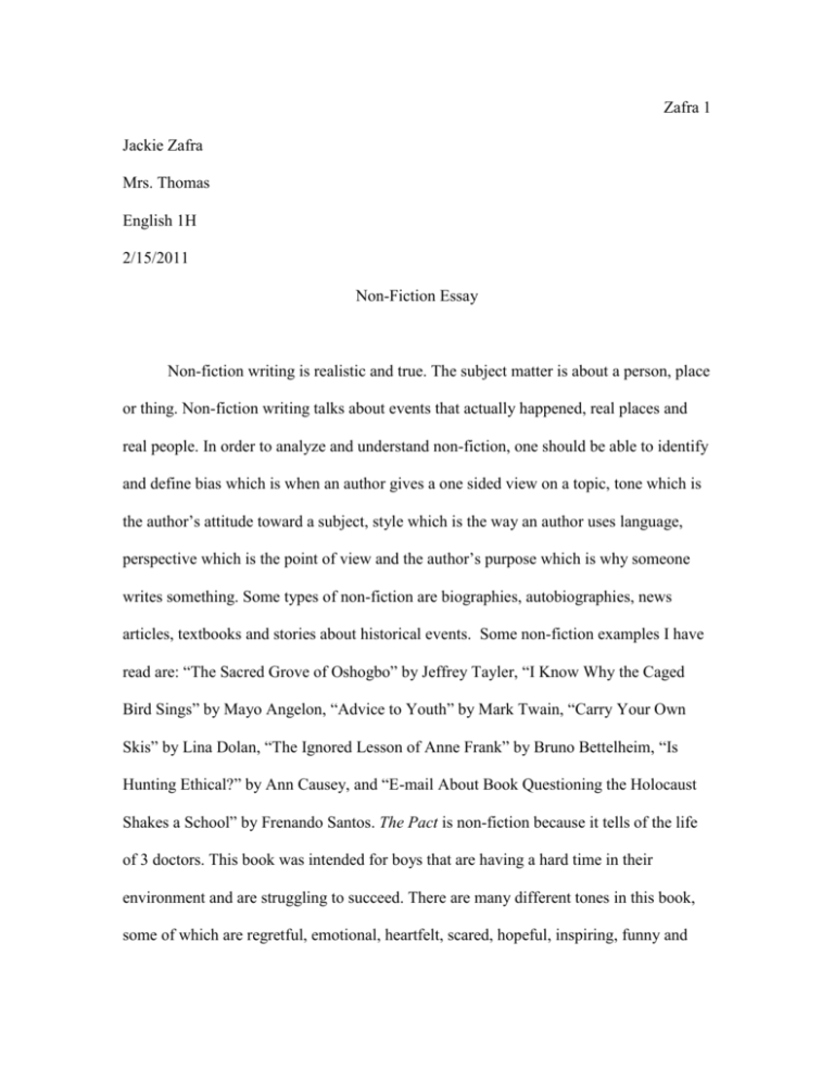 non fiction prose essay