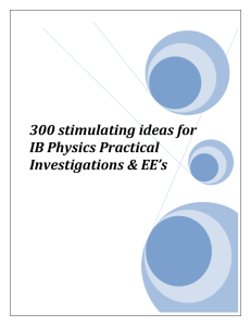 300 Ideas for IB Physics Investigations
