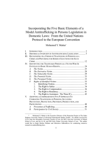 Incorporating the Five Basic Elements of a Model Antitrafficking in