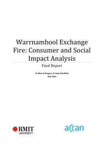 Warrnambool Exchange Fire Consumer and Social Impact