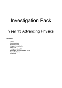 Investigation booklet